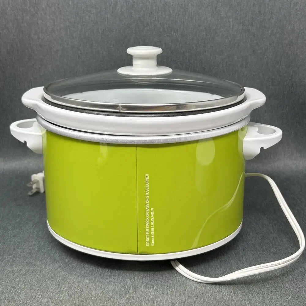 Vintage Proctor Silex Oval Slow Cooker Green Small Crock Pot Model 33113Y 1.5 Qt